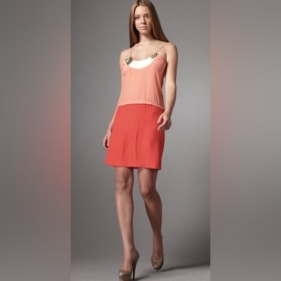 DIANE Von Furstenberg metallic 100% silk strappy mini slip dress size 0 EUC - Picture 1 of 6